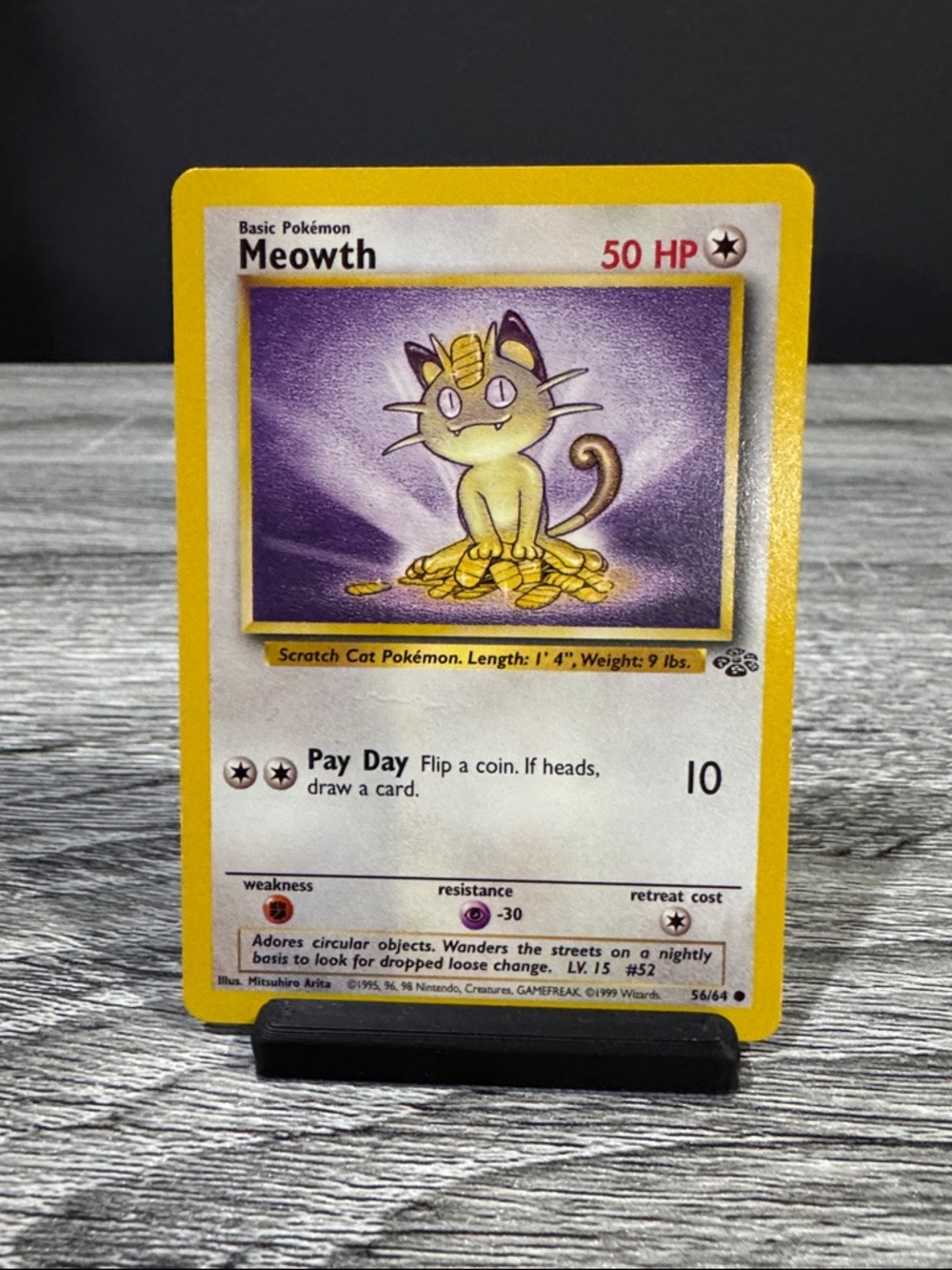 Pokémon | Jungle #56/64: Meowth (1999) - Vintage Collectible Trading Card